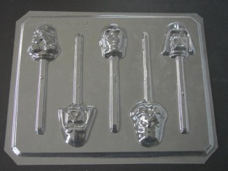 203sp Star Wonders Faces Chocolate or Hard Candy Lollipop Mold